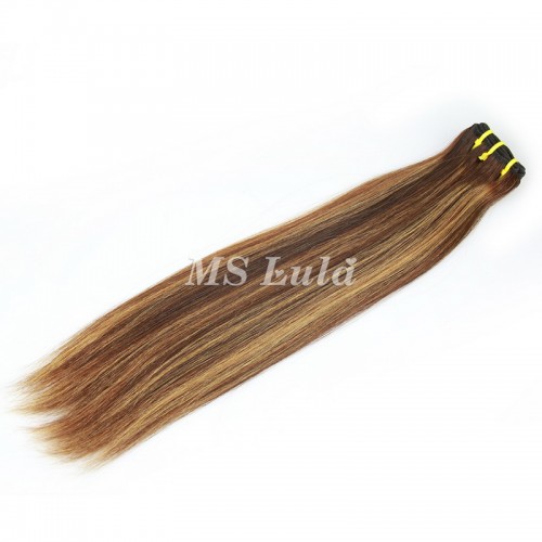 #4/27 Honey Blonde Highlight Natural Straight Virgin Human Hair Double Drawn Bundles | Human Hair Wig | Lace Front